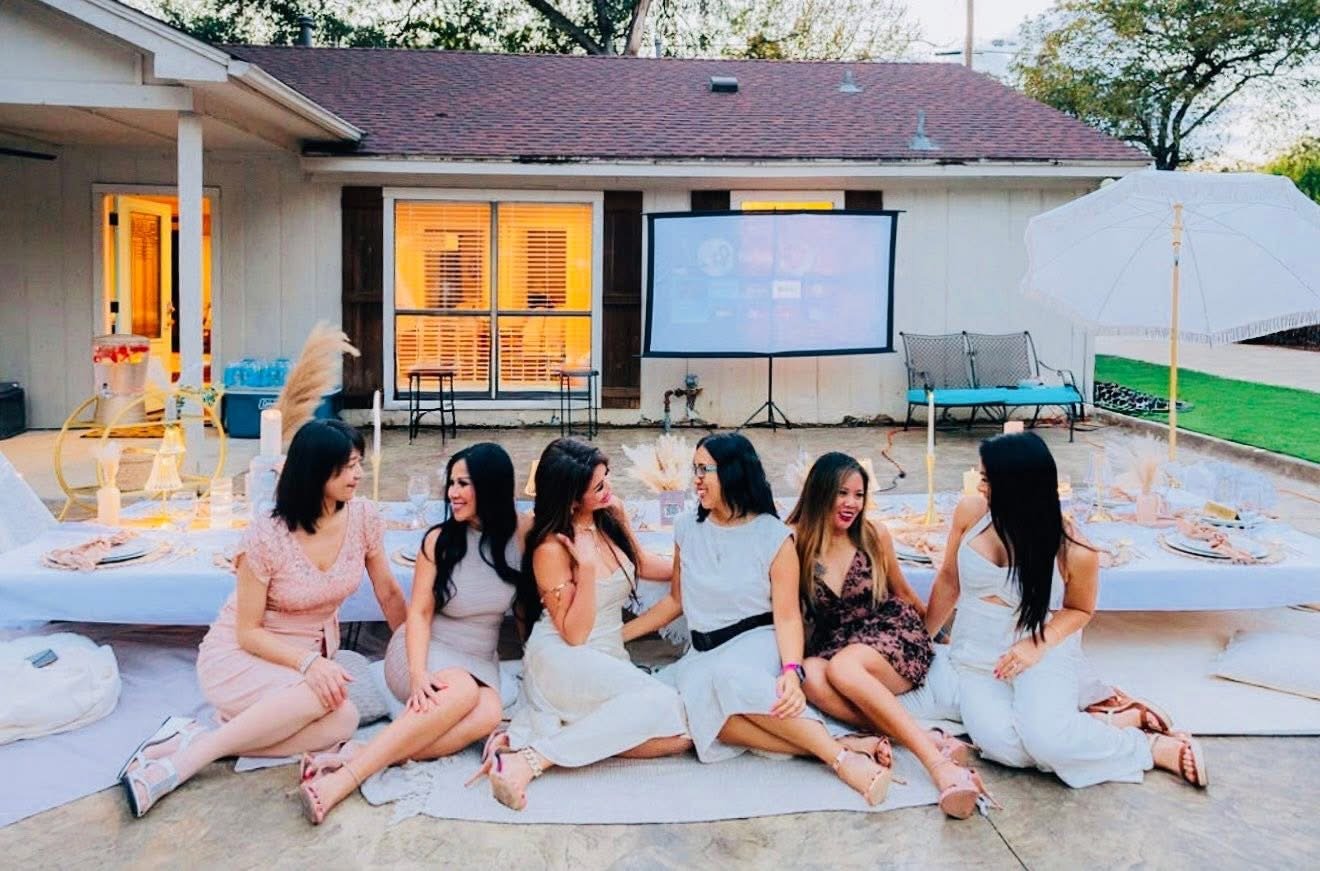 Real outdoor movie night birthday celebration styled by Enchanting Escapes